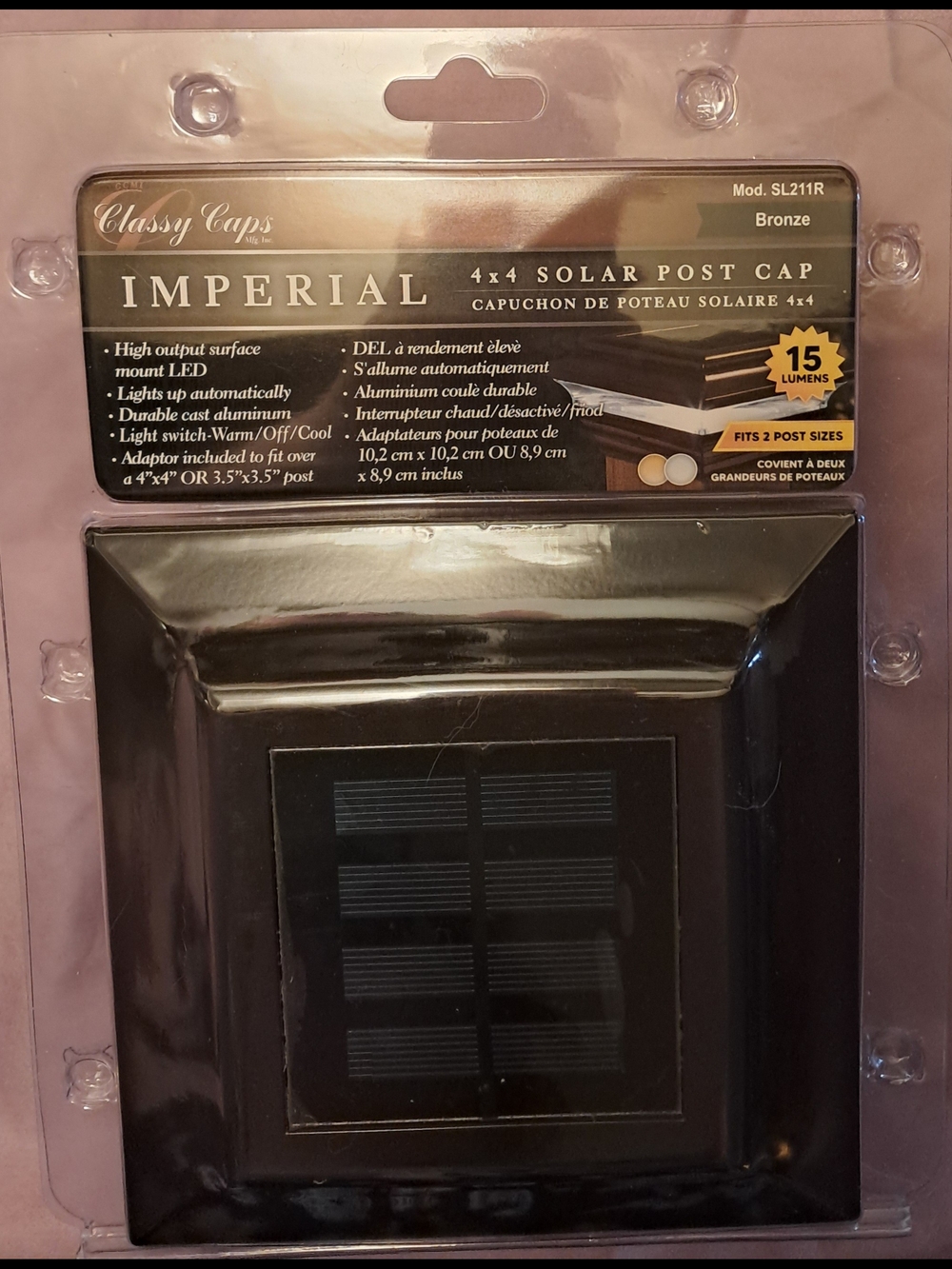 Imperial 4x4 Solar Post Cap - Bronze